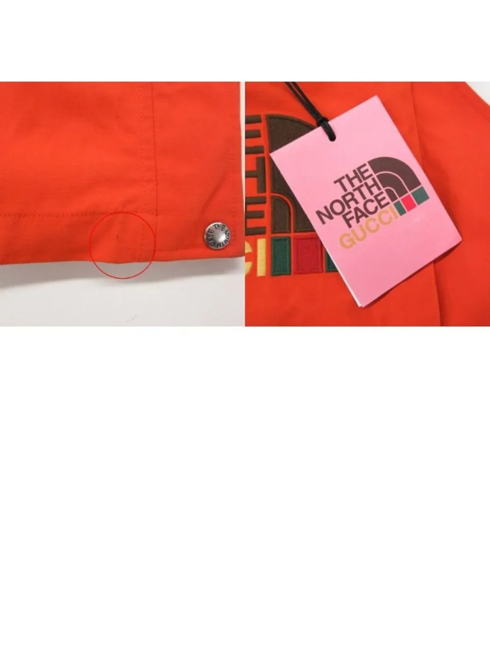 Gucci the North Face Overall Jumps Overalls Logo Embroidery Orange LL